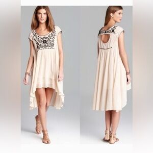 Free People India gauze marina embroidered high low dress size xs